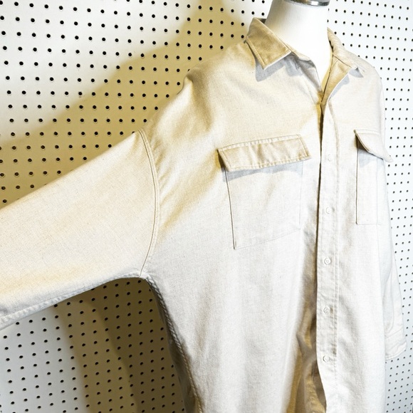 Frank & Eileen | McLoghlin Utility Shirt In Natural, Shacket Sz. M/L - Picture 7 of 11